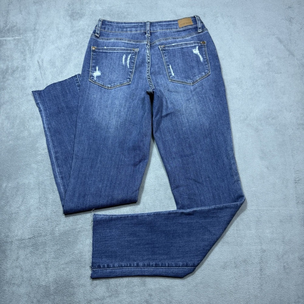 Judy Blue Jeans Womens 3/26 (26x31) Slim Fit Stretch Denim Raw Hem Boho USA - Picture 4 of 10